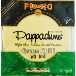 Fudco Green Chilli Urid Pappadum 200g