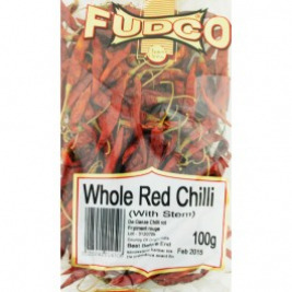 Fudco Whole Red Long Chilli With Stem 100g